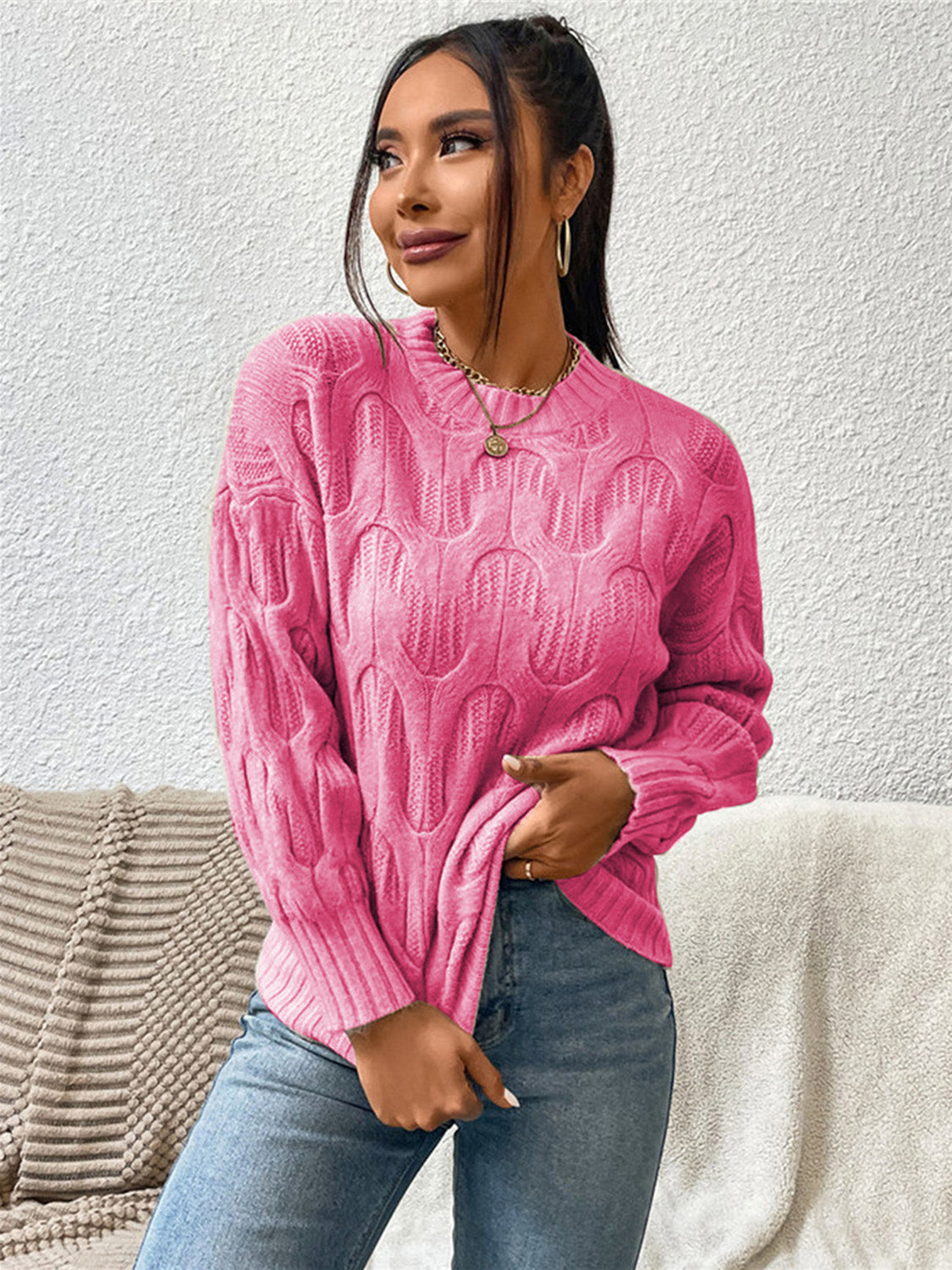 Round Neck Long Sleeve Sweater